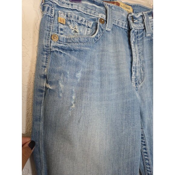 Big Star Pioneer Bootcut Mens Regular Mid Rise Distressed Denim Jeans 33R x 32 - Picture 2 of 11